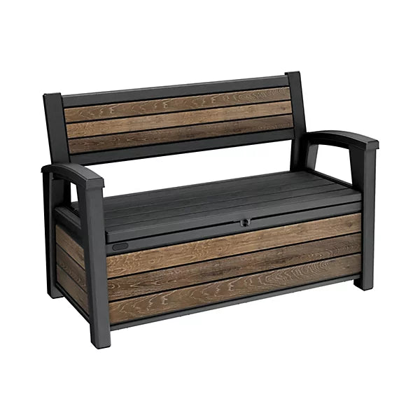 227L Outdoor Storage Bench, Resin Storage Box, Brown