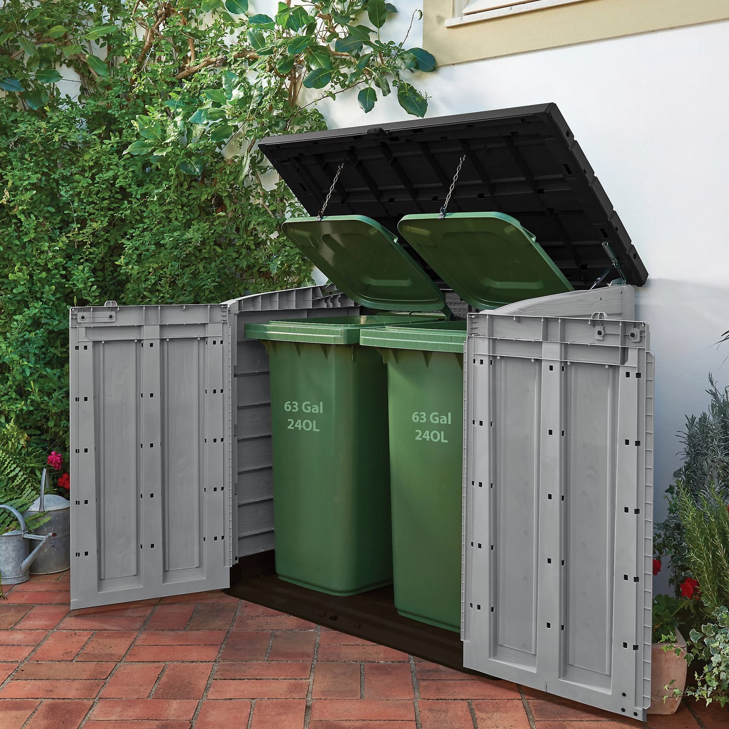 1200L Outdoor Garden Storage Box, Polypropylene Storage Unit, Grey