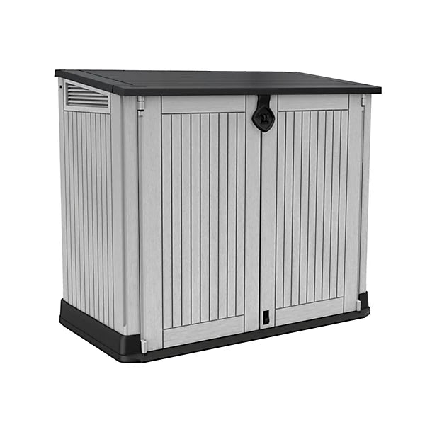 880L Outdoor Bin Storage Unit, Resin Storage Box, 132 × 71.5 cm, Grey