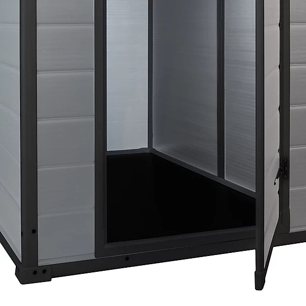 6 × 4 ft Pent Resin Garden Shed with Floor and Window, Grey